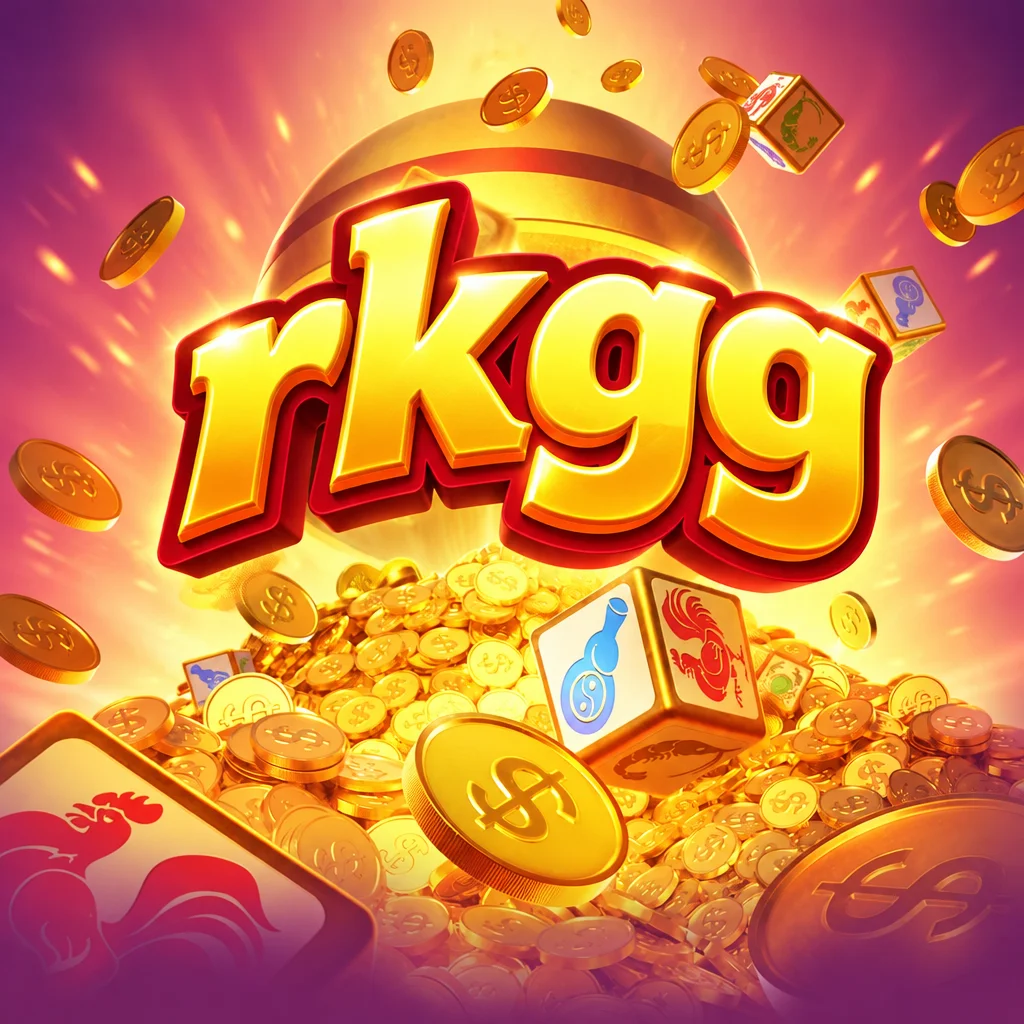 Tampilan visual rkgg bertema Win Win Fish Prawn Crab dengan koin emas dan dadu bergambar